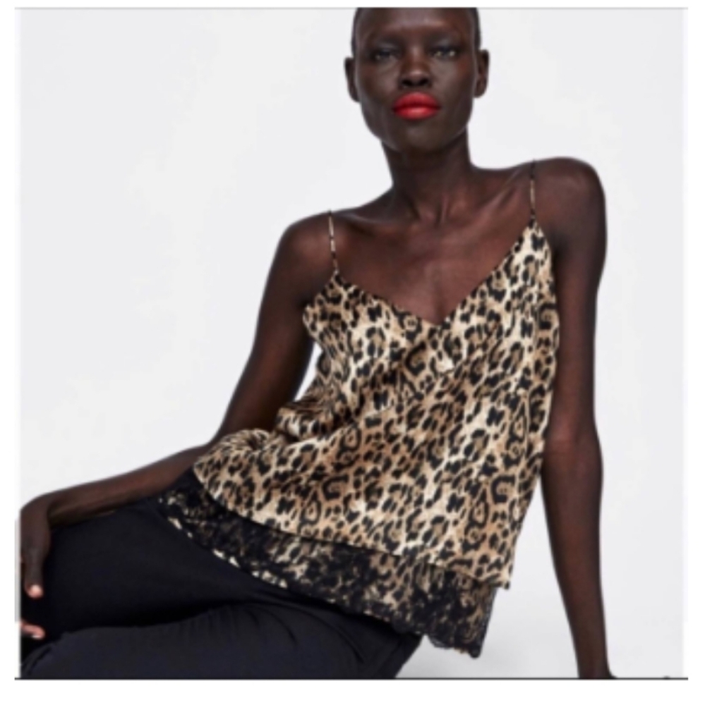 Zara silky animal print cami
